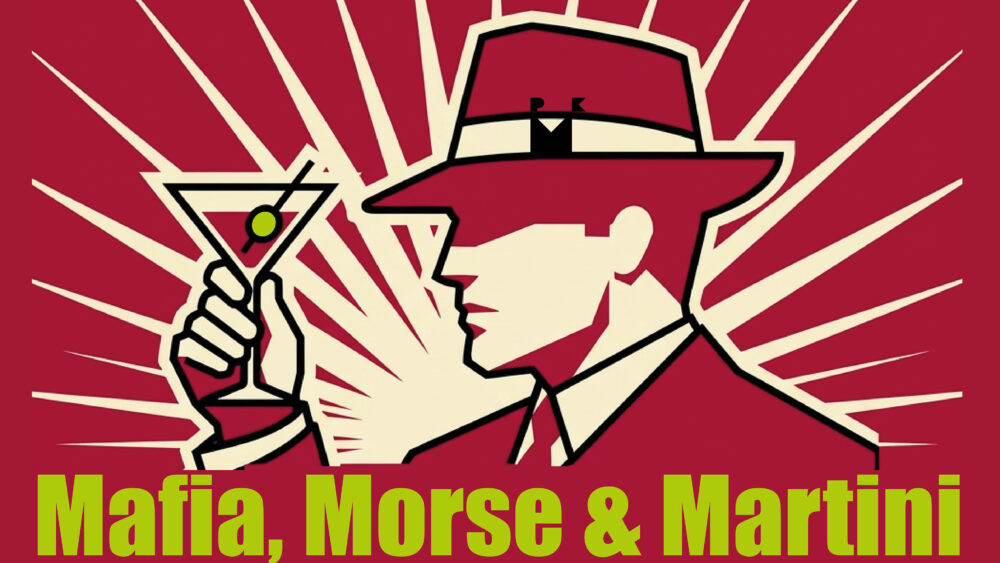 Key Visual mit Veranstaltungstitel und Mann mit Hut, der einen Martini in der Hand hält