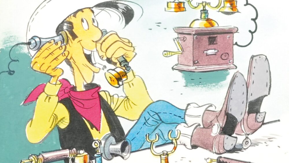 Lucky Luke telefoniert