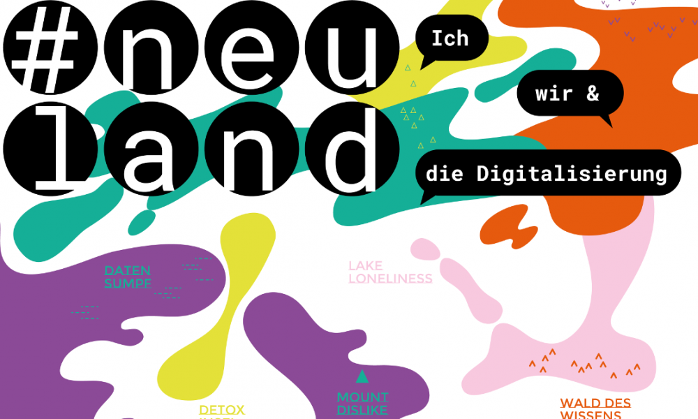 Ausstellungen im Museum für Kommunikation Berlin - Banner für die Ausstellung "Neuland"